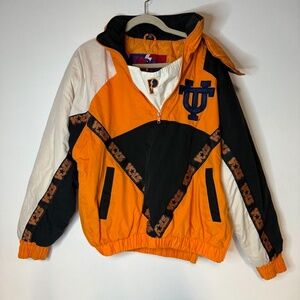 Vintage Tennessee Vols Volunteers Pro Player Puffer Jacket 1/4 Zip Ribbon UT Vol